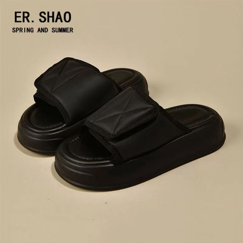 Dép sandal đế dày dép đi trong nhà thoải mái với bánh mì đế dày Velcro