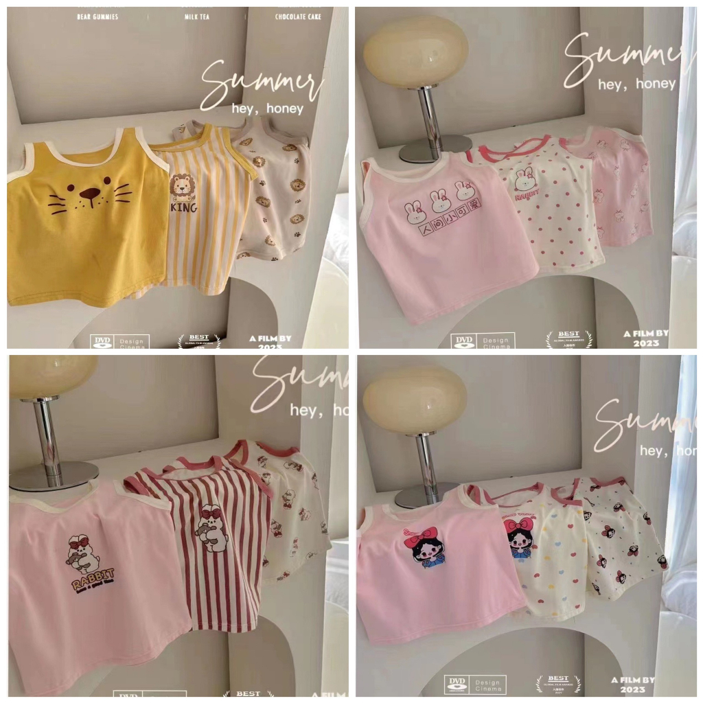 Set 3 áo 3 lỗ dễ thương hàng Quảng châu loại 1 chất đẹp cho bé
