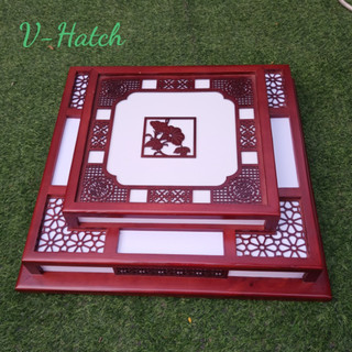 Đèn ốp trần gỗ vuông D55x55cm