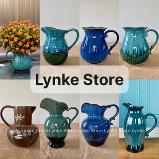 Bình hoa lọ hoa dáng bình sữa miệng lá men kính bóng gốm sứ bát tràng - lynke store