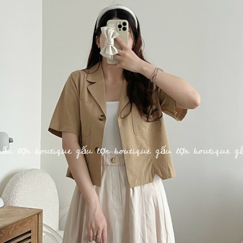 Áo sơ mi cổ vest phong cách hàn quốc