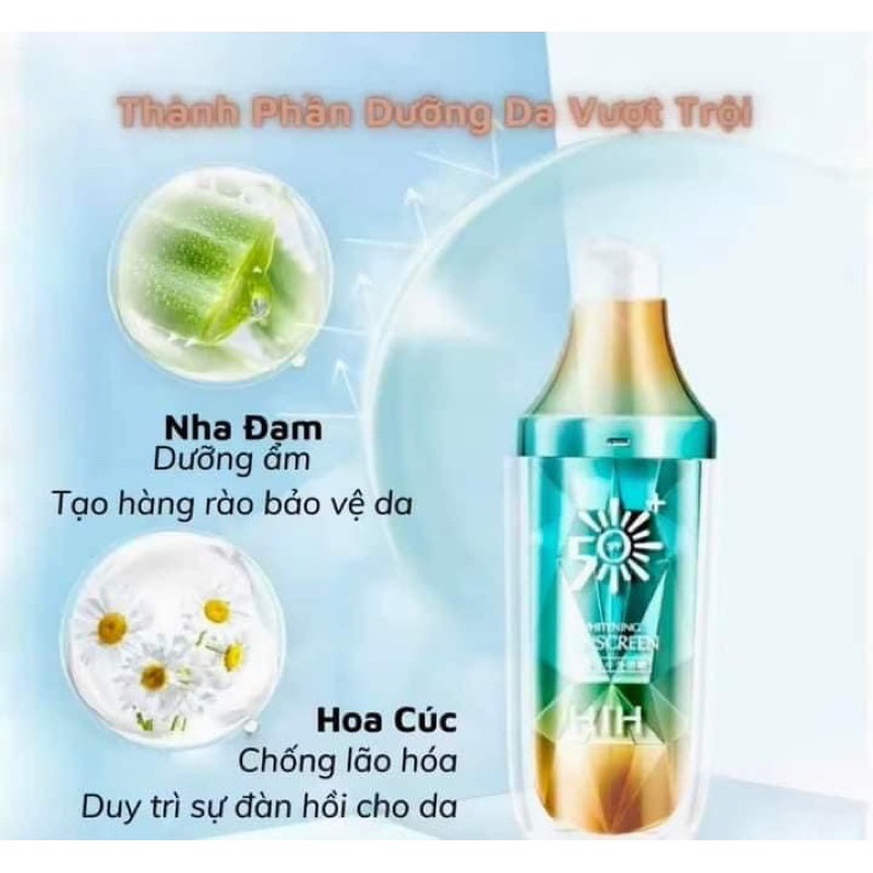 Kem Chống Nắng HiH Nâng Tone Dưỡng Ẩm Da SPF 50+ Hàng Rào Bảo vệ da 15h