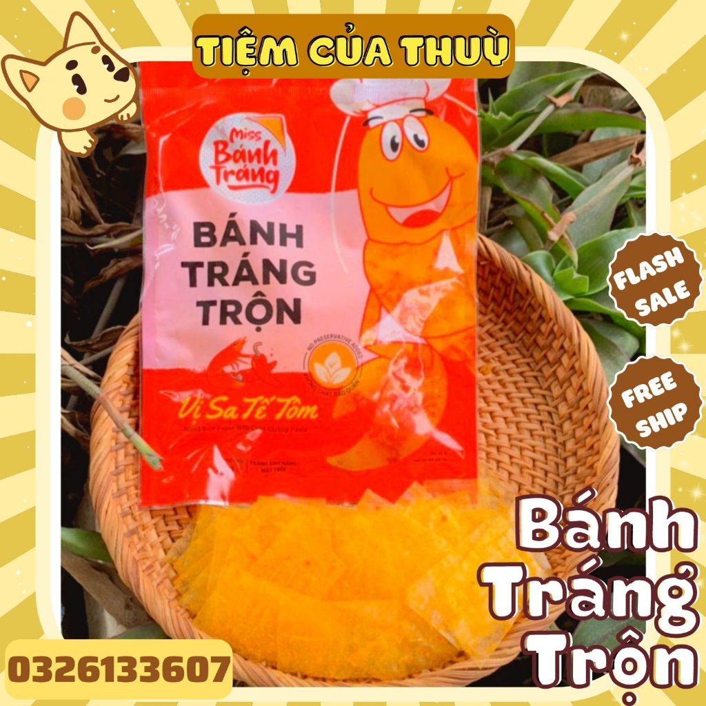 Bánh Tráng Trộn 4 Vị Miss Bánh Tráng, Bánh Tráng Xì Ke, đồ ăn vặt