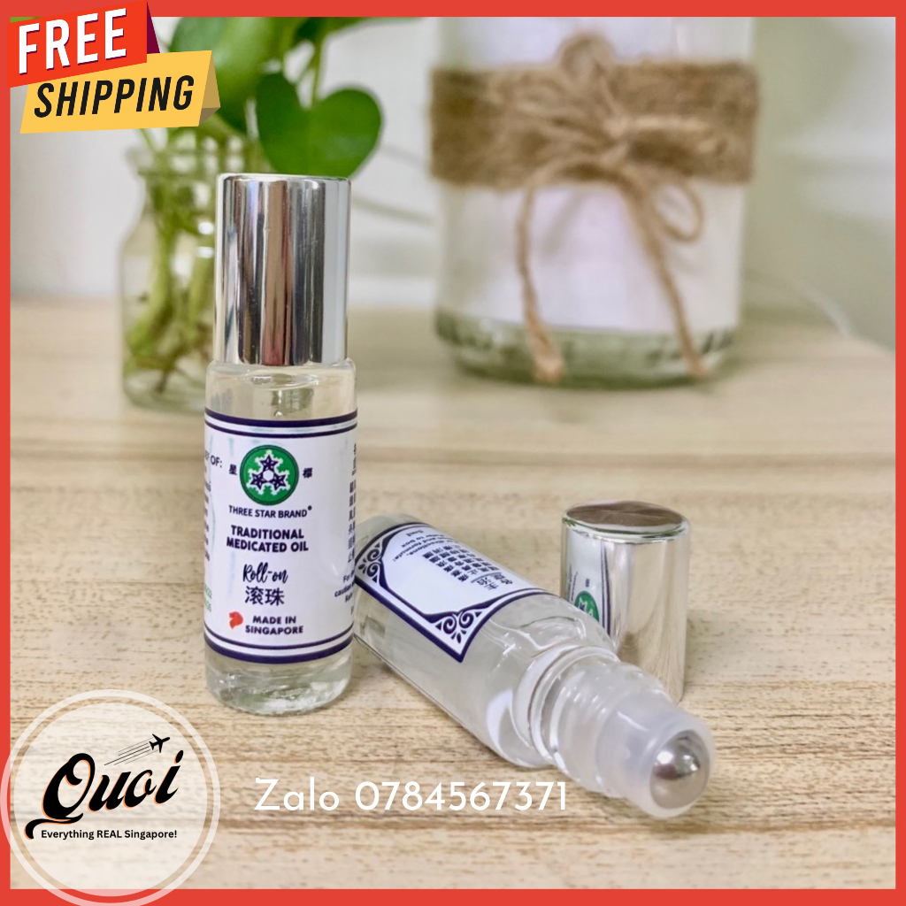 Dầu gió trắng Three Star - Dầu gió Ba Sao/ 3 sao/ chai mini 3ml/12ml/14ml/chai lăn 5ml