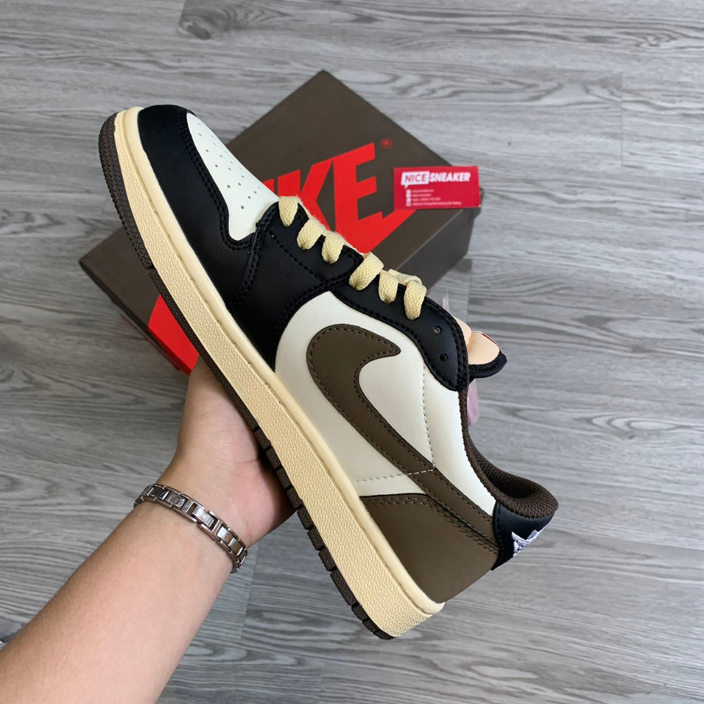 Giày Sneaker Jordan 1 Low Travis Scott Dark Mocha, Giày Thể Thao Full Box- NICE SNEAKER | Chất lượng siêu cấp.