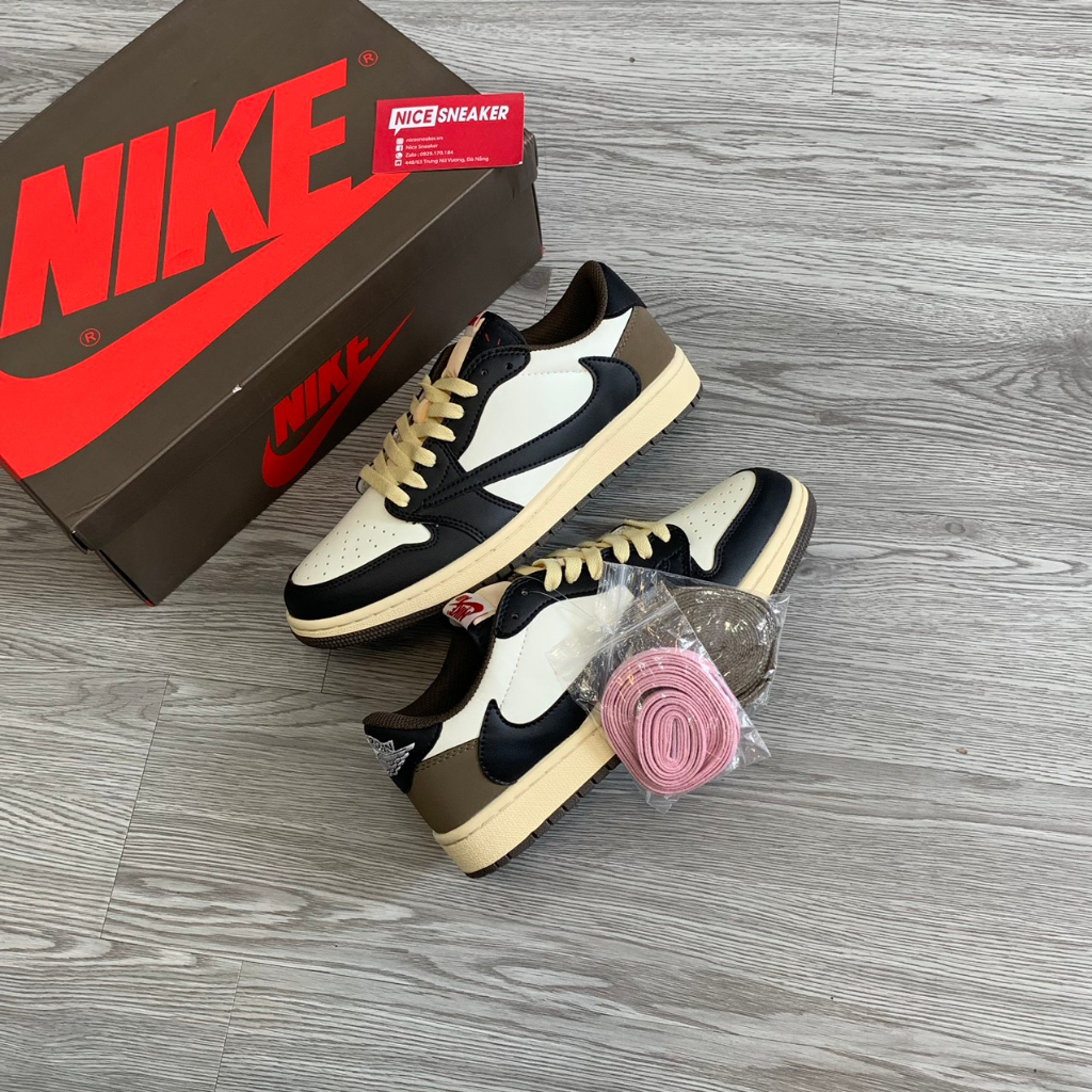 Giày Sneaker Jordan 1 Low Travis Scott Dark Mocha, Giày Thể Thao Full Box- NICE SNEAKER | Chất lượng siêu cấp.