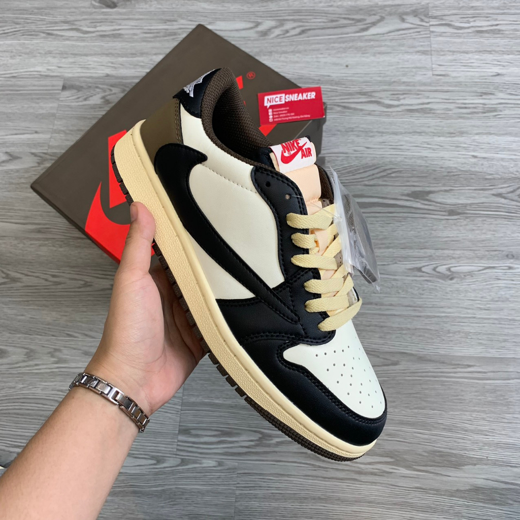 Giày Sneaker Jordan 1 Low Travis Scott Dark Mocha, Giày Thể Thao Full Box- NICE SNEAKER | Chất lượng siêu cấp.