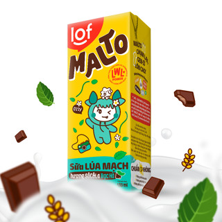 Lof Malto sữa lúa mạch hương socola bạc hà thùng 48 hộp x 180ml