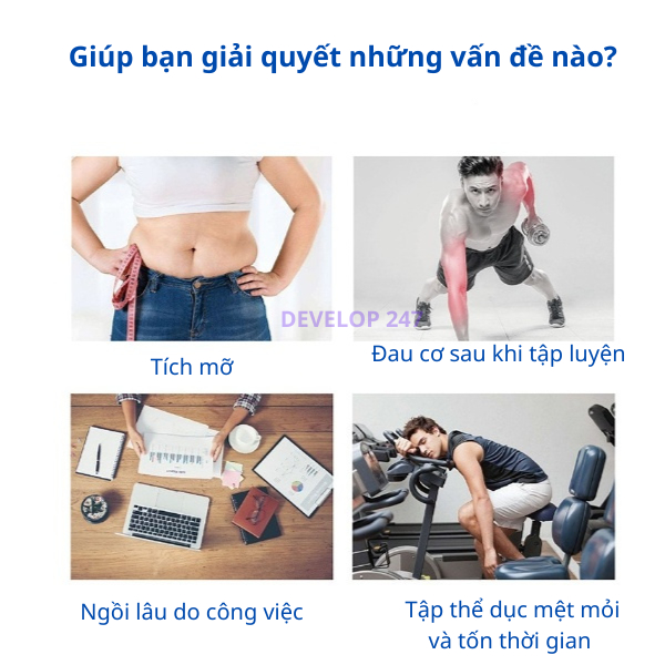 Máy Massage Xung Điện EMS,Miếng Dán Massage Xung Điện Màn Hình LED 8 Kỹ Thuật Mát Xa Giúp Giảm Đau Nhức Hiệu Quả