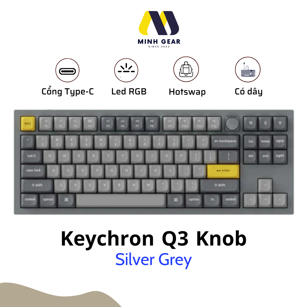 Bàn Phím Cơ Keychron Q3 - Bàn phím cơ custom QMK TKL 80%