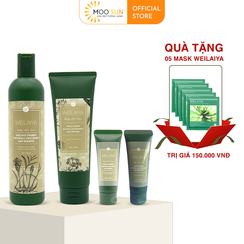 Dầu gội gừng hà thủ ô kích mọc tóc Weilaiya Zingiber Officinale Juice Bright Hair Shampoo 400ml