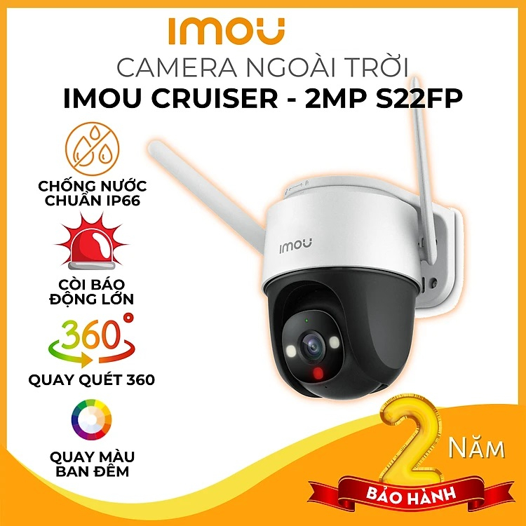 Camera IP Wifi IMOU Cruiser S42FP 4MP S22FP Quay 360 độ, Cruiser SE S41FP 4M, S21FP Có Màu Đêm - hàng chính hãng