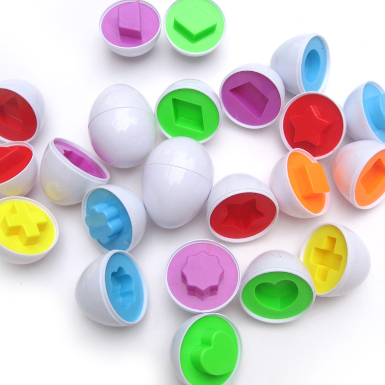 Trò chơi trứng matching egg, Set 12 Trứng Ghép Hình Ghép đôi, đồ chơi đầu đời cho bé loại cao cấp