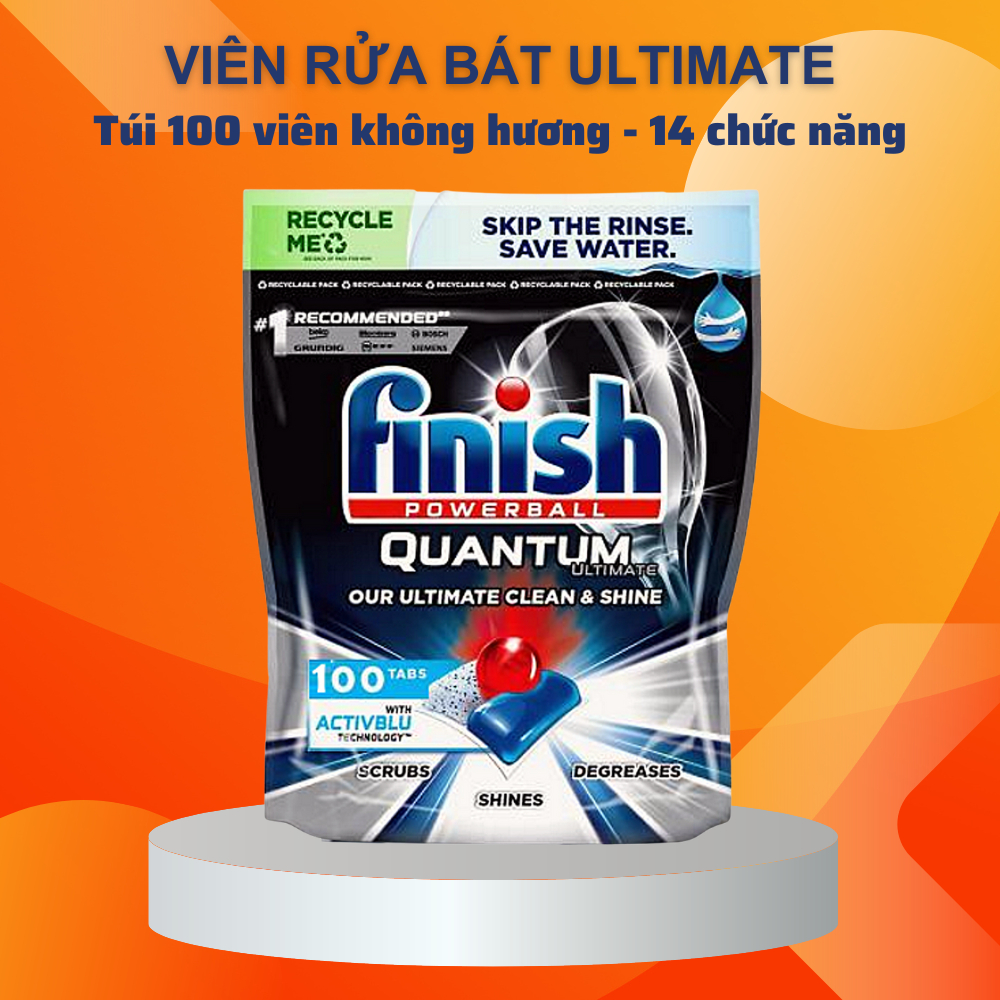 Viên rửa bát Finish 150 viên, 120, 110 100 viên Finish all in 1, Finish Classic, Quantum Ultimate - Nhập Khẩu Chính Hãng