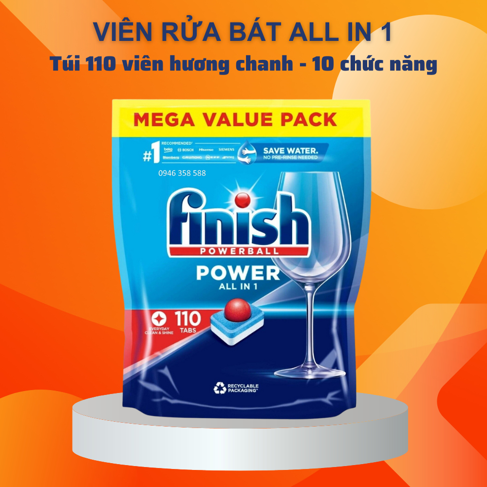 Viên rửa bát Finish 150 viên, 120, 110 100 viên Finish all in 1, Finish Classic, Quantum Ultimate - Nhập Khẩu Chính Hãng