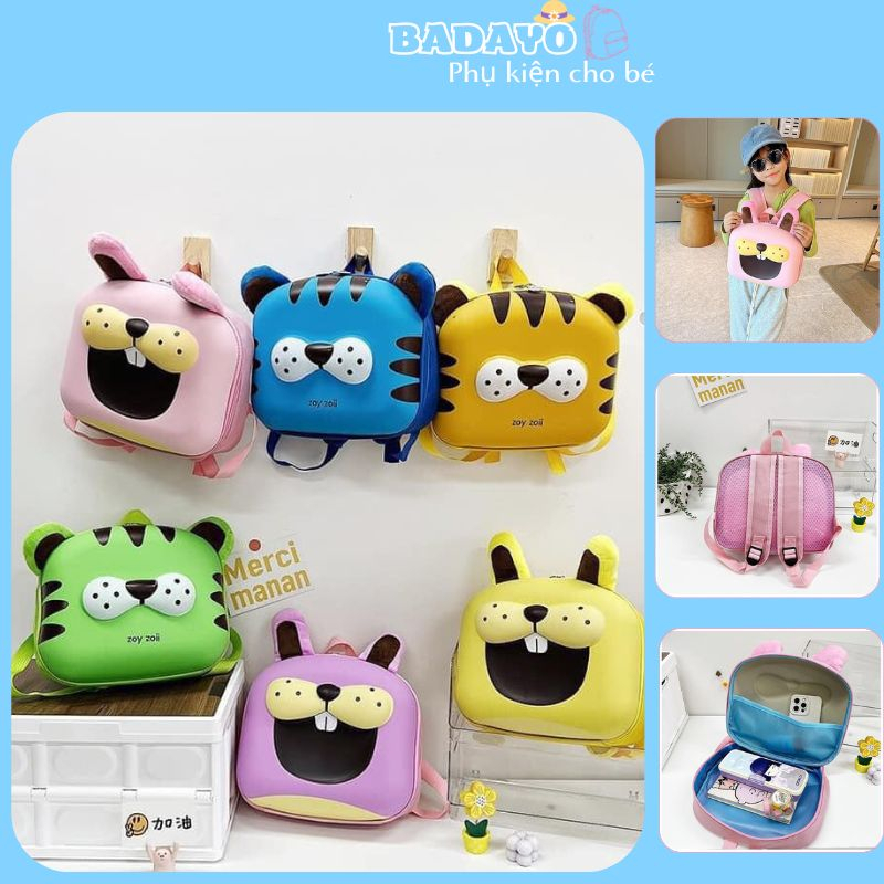Balo cho bé đi học mầm non mẫu giáo hình gấu thỏ cute chống thấm nước BADAYO