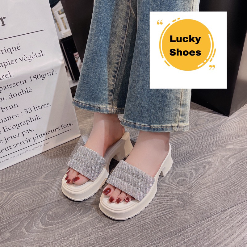 DÉP NỮ CAO 5cm bản đá hàng QC lên chân sáng đẹp lắm
