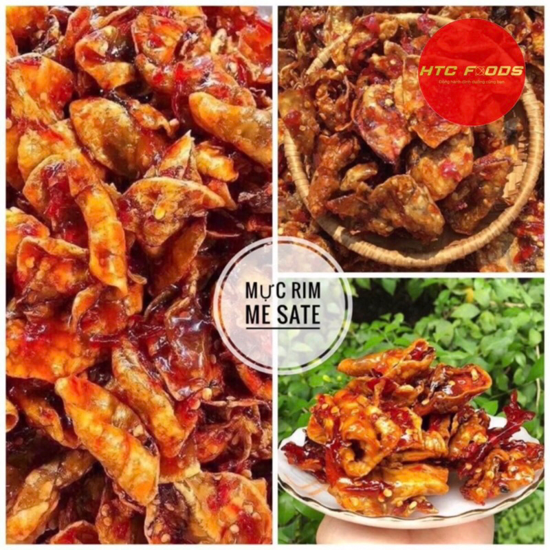 Mực rim sa tế sốt me nguyên con loại 1, Mực rim đặc sản Phan Thiết dày thịt chất lượng hảo hạng, hũ 250g/500g, HTC Foods