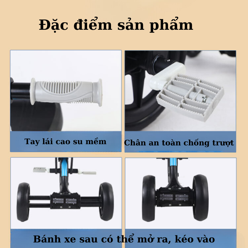 Xe chòi chân cho bé Babychic đa năng có thể điều chỉnh yên xe và bánh xe sau, giữ thăng bằng tốt