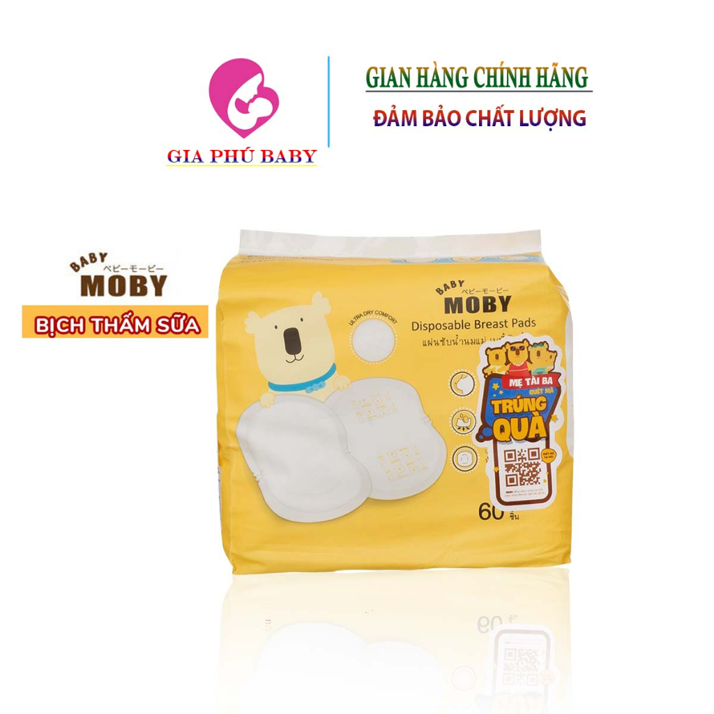 Thấm sữa Moby chính hãng gói 60 miếng