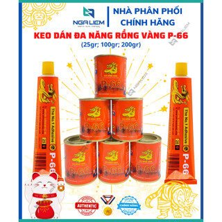 Keo dán đa năng Rồng Vàng P-66 dùng dán giày dép, gỗ, nhựa, xốp, cao su,... (25gr; 100gr; 200gr; 600gr; 3KG; 12KG; 15KG )