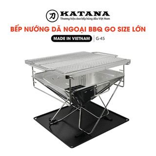Bếp nướng than hoa cao cấp thương hiệu VIETCAMP Inox 304 chống gỉ, phong cách Nhật xếp gọn cỡ lớn - G45