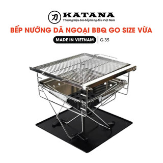 Bếp nướng than hoa cao cấp thương hiệu VIETCAMP Inox 304 chống gỉ, phong cách Nhật xếp gọn cỡ vừa - G35