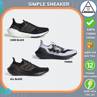 Giày Chạy Bộ Nam Adidas 🔴FREESHIP🔴 Adidas Ultraboost 21 Core Black Chính Hãng - Giày Adidas Running Ultra Boost 21 Auth