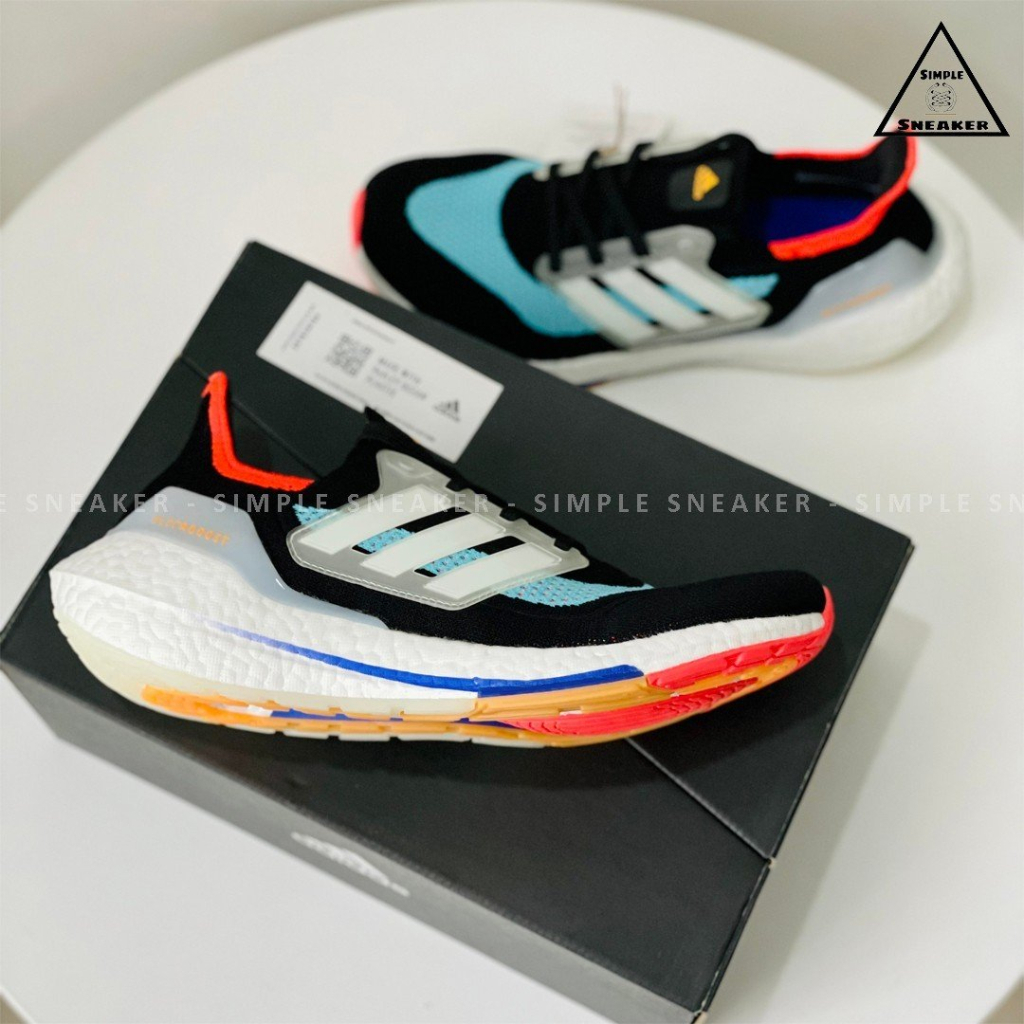 Giày Ultraboost 21 🔴Hàng Chính Hãng🔴 Giày Sneaker Adidas Ultra Boost 21 Black Pulse Aqua Thể Thao Chạy Bộ