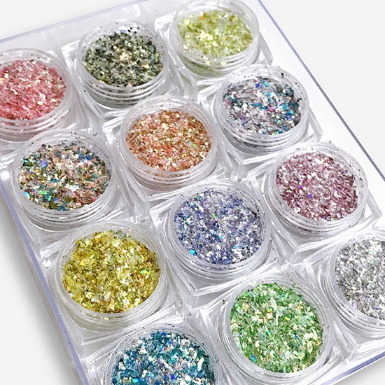 Set 12 Màu Nhũ Nail Khổng Tước Trang Trí Móng ANGELICA SNKT