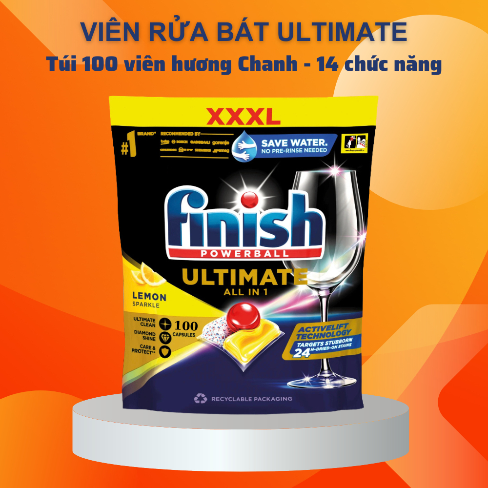 Viên rửa bát Finish 150 viên, 120, 110 100 viên Finish all in 1, Finish Classic, Quantum Ultimate - Nhập Khẩu Chính Hãng