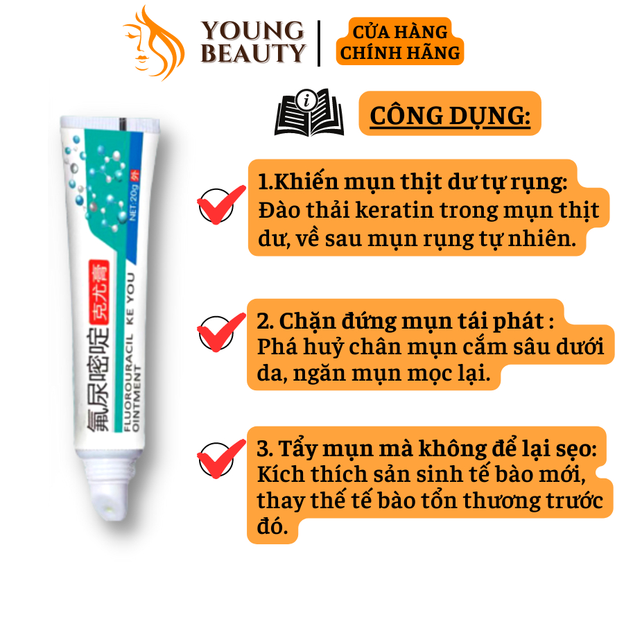 Kem mụn thịt dư OINTMENT - Kem rụng mụn thịt, u thịt lâu năm, giúp da láng mịn hơn - YOUNG BEAUTY