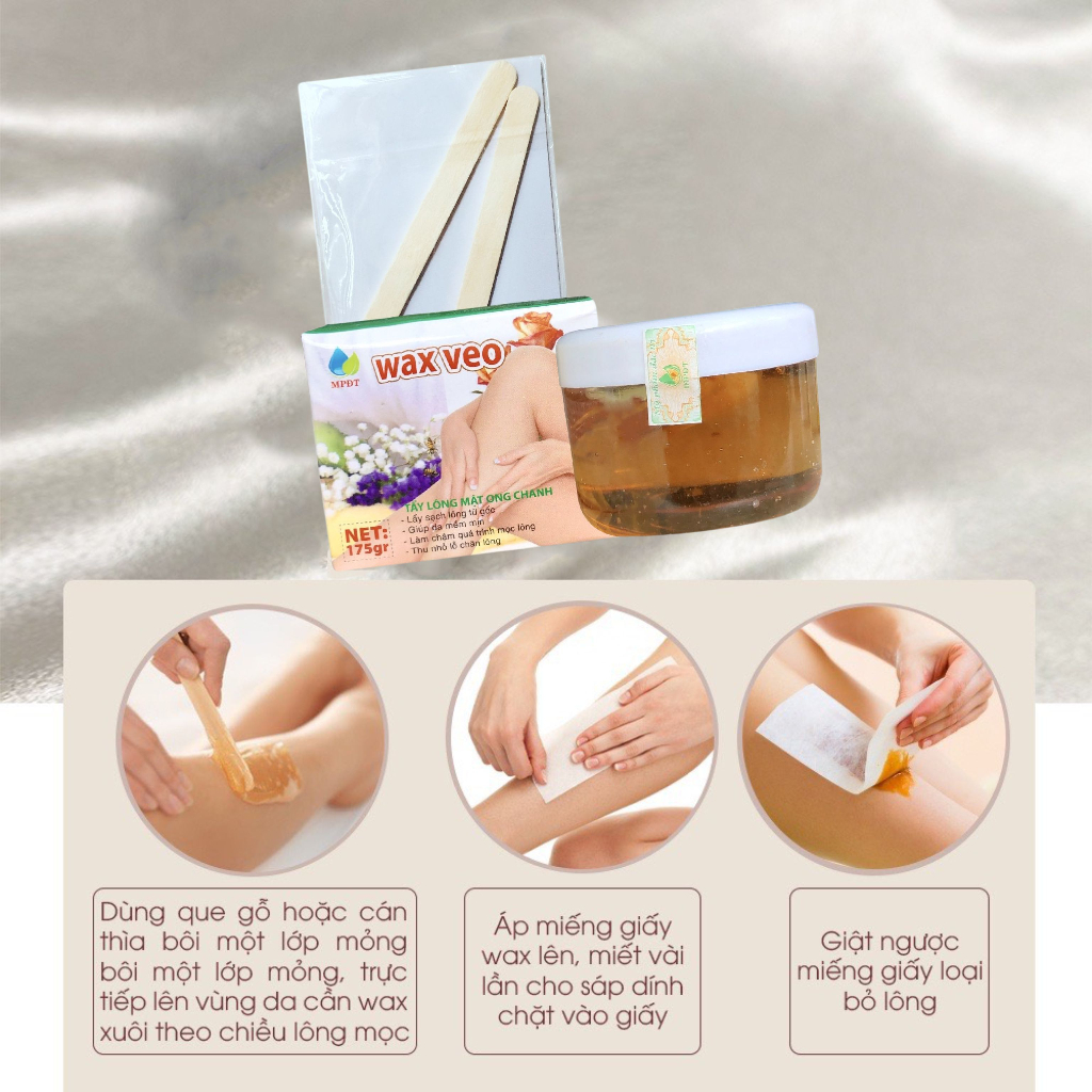 Wax VEO triệt lông vùng nách, lông tay, chân.TẶNG kèm giấy wax và que gạt
