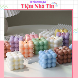 Nến thơm phòng hình khối rubik, nến trang trí phòng, decor góc chụp anh tiệm nhà tin