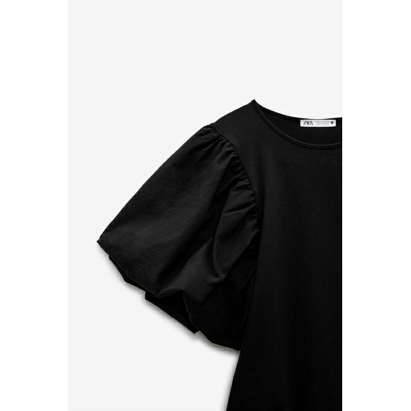 ZARA AUTHENTIC  Body suit tay phồng Zara màu đen size S