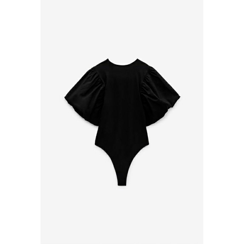 ZARA AUTHENTIC  Body suit tay phồng Zara màu đen size S