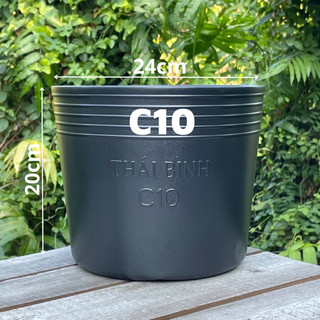 Chậu nhựa đen c10 - chậu nhựa thái bình