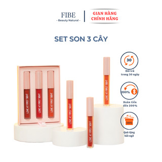 Set son kem lì riori , son kem hộp 3 màu trendy
