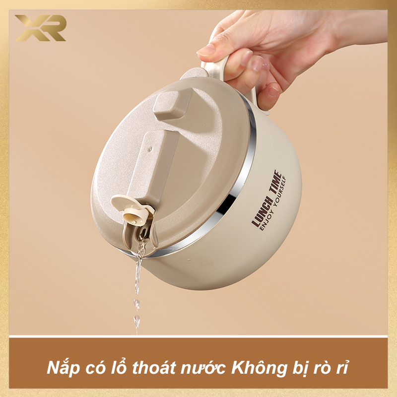 Hộp đựng cơm  giữ nhiệt văn phòng lúa mạch Inox 304 chống gỉ cao cấp, sang trọng, làm quà tặng XR PMW