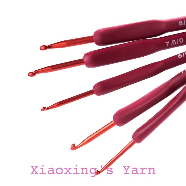 Kim móc đỏ cán dẻo bằng thép không gỉ êm tay 2-6mm tlip đỏ | Xiaoxing's Yarn