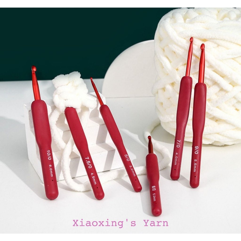 Kim móc đỏ cán dẻo bằng thép không gỉ êm tay 2-6mm tlip đỏ | Xiaoxing's Yarn