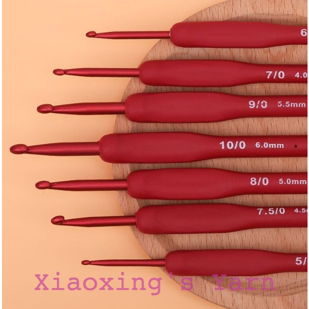 Kim móc đỏ cán dẻo bằng thép không gỉ êm tay 2-6mm tlip đỏ | Xiaoxing's Yarn