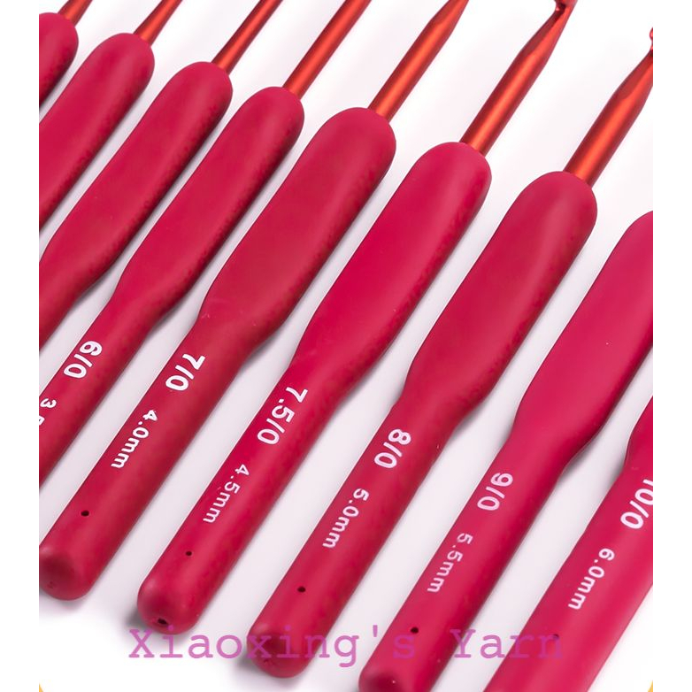 Kim móc đỏ cán dẻo bằng thép không gỉ êm tay 2-6mm tlip đỏ | Xiaoxing's Yarn