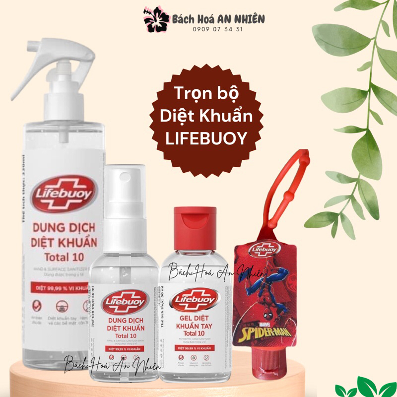 Dung dịch gel rửa tay khô Lifebuoy bảo vệ vượt trội 10 diệt sạch 99.9% vi khuẩn chai 50ml/330ml