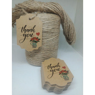 100 tag giấy kraft - cảm ơn -35k