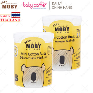 [HSD: T8/2028] Combo 2 Hộp Bông Tăm Moby Baby Đầu Nhỏ 150 Que