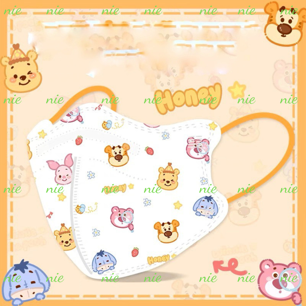 KHẨU TRANG KN95 5D TÔNG MÀU VÀNG HỌA TIẾT NGỘ NGHĨNH - NIESTORE