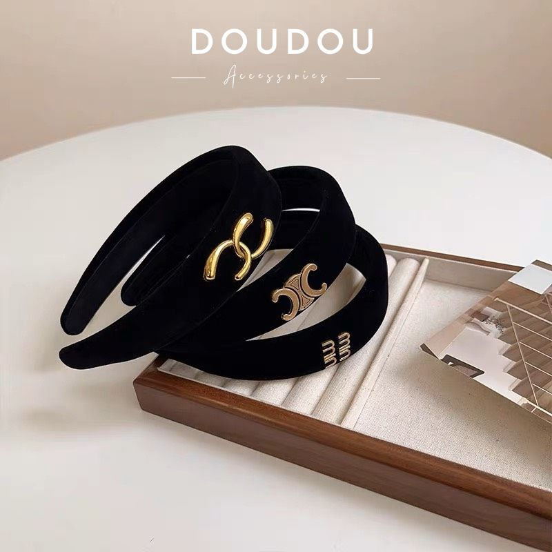 Băng đô tóc Doudou Bờm cài tóc nữ Bạch Lộc thiết kế chất liệu nhung cao cấp phong cách Hàn Quốc cổ điển thời trang FG027