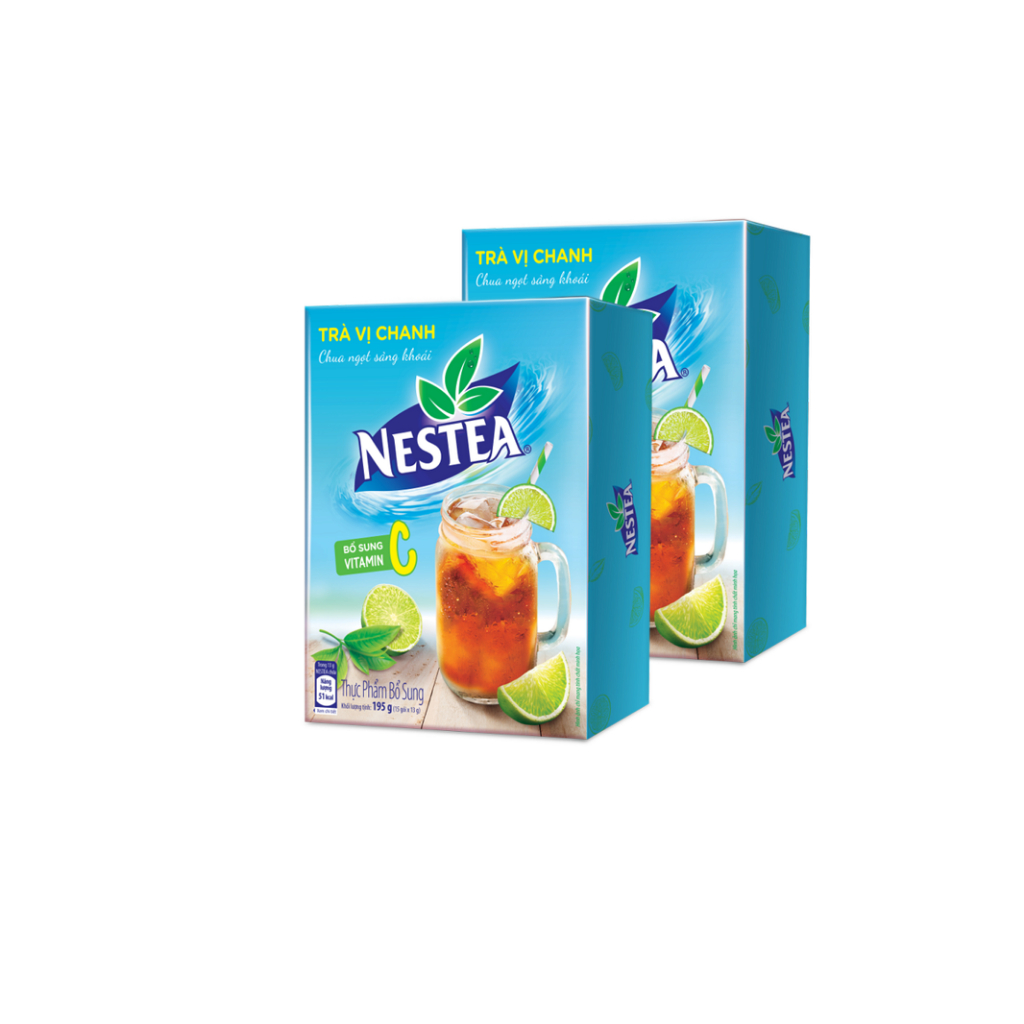 Combo 2 hộp trà chanh Nestea Hộp 15 gói x 13g tặng 1 hộp dùng thử 5 vị trà