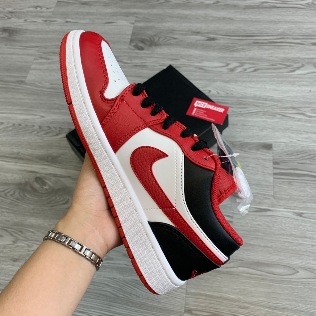 Giày Jordan 1 Low Reverse Black Toe, Giay Thể Thao Đỏ Đen Nam Nữ Full Box - NICE SNEAKER | Chất lượng siêu cấp.